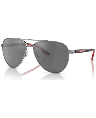 Prada Men's Polarized Sunglasses, Ps 52ys61-yp In Silver-tone