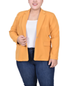 Ny Collection Petite Cropped Long Sleeve Crepe Jacket In Tinsel