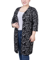 Ny Collection Plus Size 3/4 Sleeve Knit Cardigan In Paola
