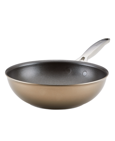 Anolon Ascend Hard Anodized Aluminum Non-stick 10" Stir Fry Pan In Bronze