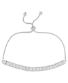 Macy's Women's Fine Silver Plated Square Cubic Zirconia Bracelet In Silver Plated
