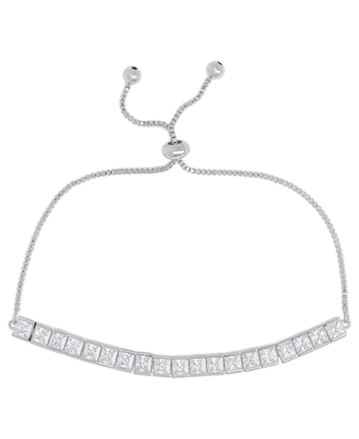 Macy's Women's Fine Silver Plated Square Cubic Zirconia Bracelet