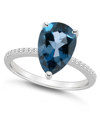 Macy's Women's London Blue Topaz (3-2/3 Ct.t.w.) And Diamond (1/10 Ct.t.w.) Ring In Sterling Silver In London Blue Topaz