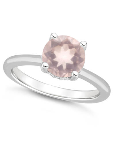 Macy's Women's Rose Quartz (1-3/4 Ct.t.w.) And Diamond Accent Ring In Sterling Silver
