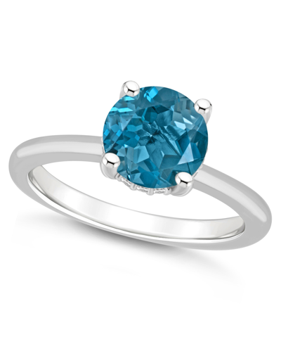 Macy's Women's London Blue Topaz (2-2/5 Ct.t.w.) And Diamond Accent Ring In Sterling Silver
