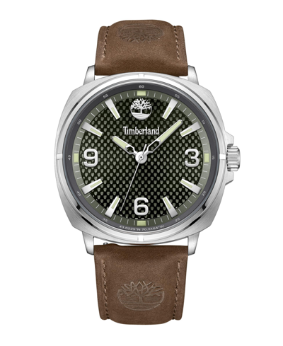 Timberland Men's Bailard Brown Genuine Leather Strap Watch, 44mm