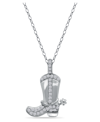 Giani Bernini Cubic Zirconia Cowboy Boot With Spur Pendant Necklace In Sterling Silver In Sterling Silver