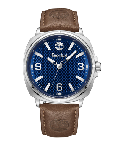 Timberland Men's Bailard Brown Light Genuine Leather Strap Watch, 44mm