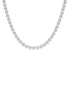 Macy's Fine Silver Plated Cubic Zirconia Hexagon Necklace In Silver