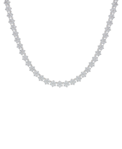 Macy's Fine Silver Plated Cubic Zirconia Hexagon Necklace