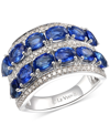 Le Vian Creme Brulee Blueberry Sapphire (4-3/4 Ct. T.w.) & Nude Diamond (1/2 Ct. T.w.) Double Row Ring In 14 In Sapphire