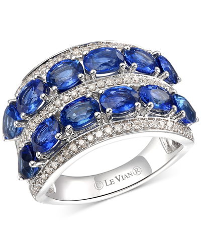 Le Vian Creme Brulee Blueberry Sapphire (4-3/4 Ct. T.w.) & Nude Diamond (1/2 Ct. T.w.) Double Row Ring In 14