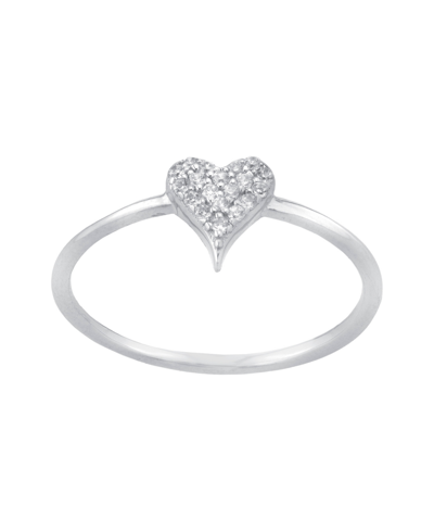 Giani Bernini Cubic Zirconia (0.19 Ct. T. W.) Pave Heart Ring In Sterling Silver