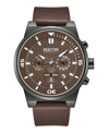 KENNETH COLE REACTION MEN'S DRESS SPORT BROWN SYNTHETIC LEATHER STRAP WATCH, 47MM