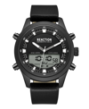 KENNETH COLE REACTION MEN'S ANA-DIGI BLACK SYNTHETIC LEATHER STRAP WATCH , 46MM