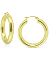 Giani Bernini Medium Tube Hoop Earrings In Sterling Silver, 1.1", Created For Macy's In Gold Over Silver