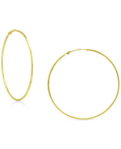 Giani Bernini Polished Wire Extra-large Hoop Earrings, 80mm, Created For Macy's In Gold Over Silver
