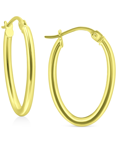 Giani Bernini Polished Oval Small Hoop Earrings, 20mm, Created For Macy's In Gold Over Silver