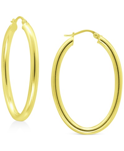 Giani Bernini Polished Oval Medium Hoop Earrings, 25mm, Created For Macy's In Gold Over Silver