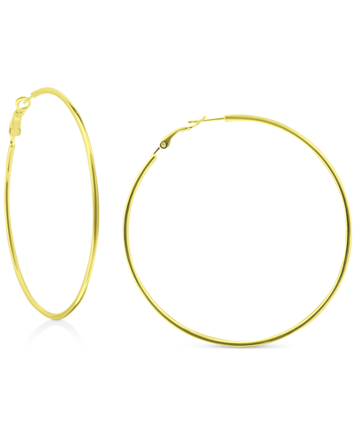 Giani Bernini Polished Wire Large Hoop Earrings In 18k Gold-plated Sterling Silver, 70mm, Created For Macy's In Gold Over Silver
