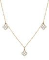 WRAPPED DIAMOND & ENAMEL QUATREFOIL DANGLE 18" COLLAR NECKLACE (1/4 CT. T.W.) IN 10K GOLD, CREATED FOR MACY'