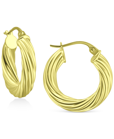 Giani Bernini Wide Twist Small Hoop Earrings, 20mm, Created For Macy's In Gold Over Silver