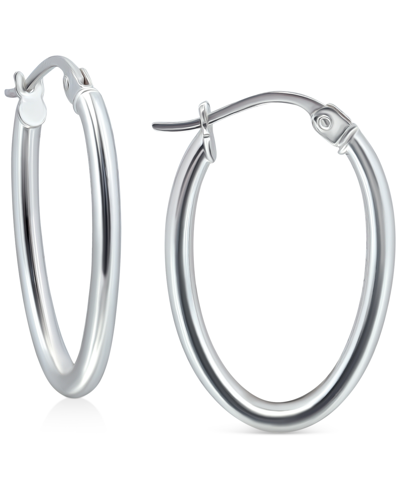 Giani Bernini Polished Oval Small Hoop Earrings, 20mm, Created For Macy's In Sterling Silver