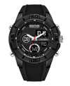 KENNETH COLE REACTION MEN'S ANA-DIGI BLACK SILICON STRAP WATCH, 48MM