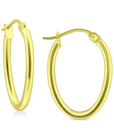 Giani Bernini Polished Oval Small Hoop Earrings, 15mm, Created For Macy's In Gold Over Silver