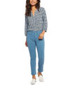 Nydj Women's Sheri Ankle Frayed-hem Medium-rinse Jeans In Artist Blue