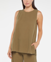 Nydj Womens Solid Gauze Tunic Top In Moss