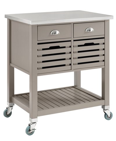 Linon Home Decor Robbin Kitchen Cart, Gray In Grey