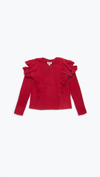 MIA Girls - Double Ruffle Sweater in Red