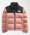 The North Face 1996 Retro Nuptse Hooded Quilted Coated Ripstop Down Jacket In Pink