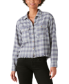 Lucky Brand Raw Edge Plaid Button-up Shirt In Grey Plaid