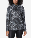 MARC NEW YORK ANDREW MARC SPORT WOMEN'S LONG SLEEVE PRINTED COWL NECK TUNIC TOP