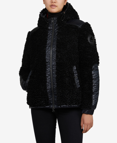 Pajar Women's Snow Reversible Sherpa Quilted Puffer Coat In Black
