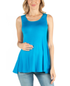 24seven Comfort Apparel Scoop Neck Razorback Sleeveless Tunic Top In Turq