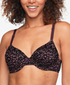 Warner's This Is Not A Bra Underwire Bra In Winetasting Crosshatch Animal