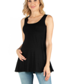 24seven Comfort Apparel Scoop Neck Razorback Sleeveless Tunic Top In Black