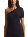 Commando Essential Cotton One-shoulder Tee In Black