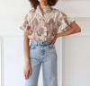 Mille Vanessa Ruffle Detail Cotton Blouse In Pink