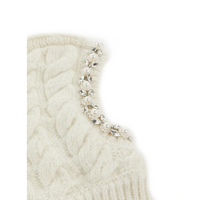 Simone Rocha Alpaca And Wool-blend Balaclava In White