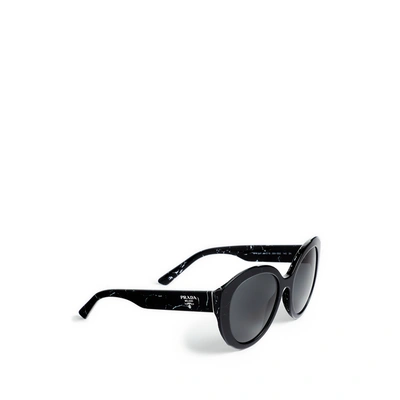 Prada Marble Round Plastic Sunglasses In Black Marble
