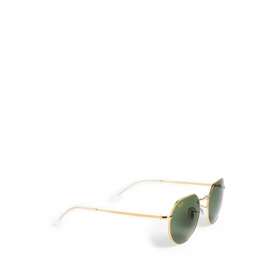 Ray Ban Rb3565 Jack Hexagonal-frame Gold-tone And Acetate Sunglasses