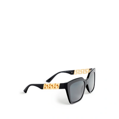 Versace Greca Chain Square Acetate Sunglasses In Gb1/87 Black