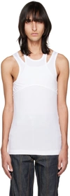 PARNELL MOONEY SSENSE EXCLUSIVE WHITE DOUBLE LAYER TANK TOP