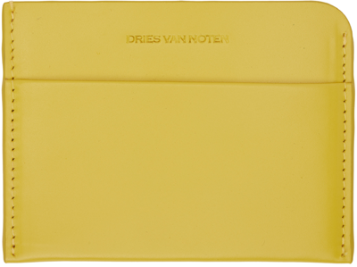 Dries Van Noten Yellow Leather Card Holder In 202 Yellow