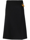 STELLA MCCARTNEY WOOL BLEND MIDI SKIRT WITH CHAIN