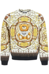 Moschino Logo Crew-neck Sweatshirt In Beige,brown